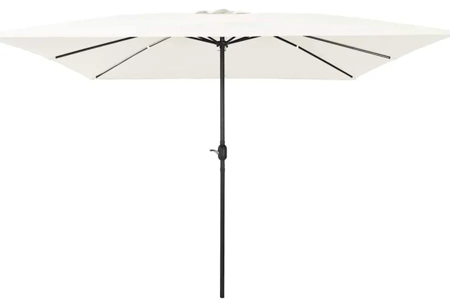 vidaXL Ομπρέλα Κήπου Άσπρο, Μαύρο 295 x 295 x 245 εκ