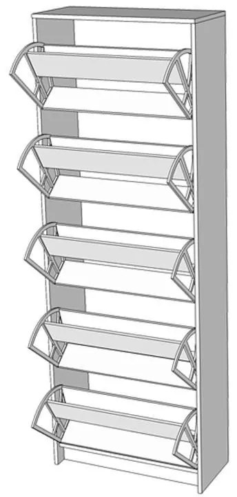 Παπουτσοθήκη Hugo 25 Γκρί Δρύς 67x28x191,5 εκ. 67x28x191.5 εκ.