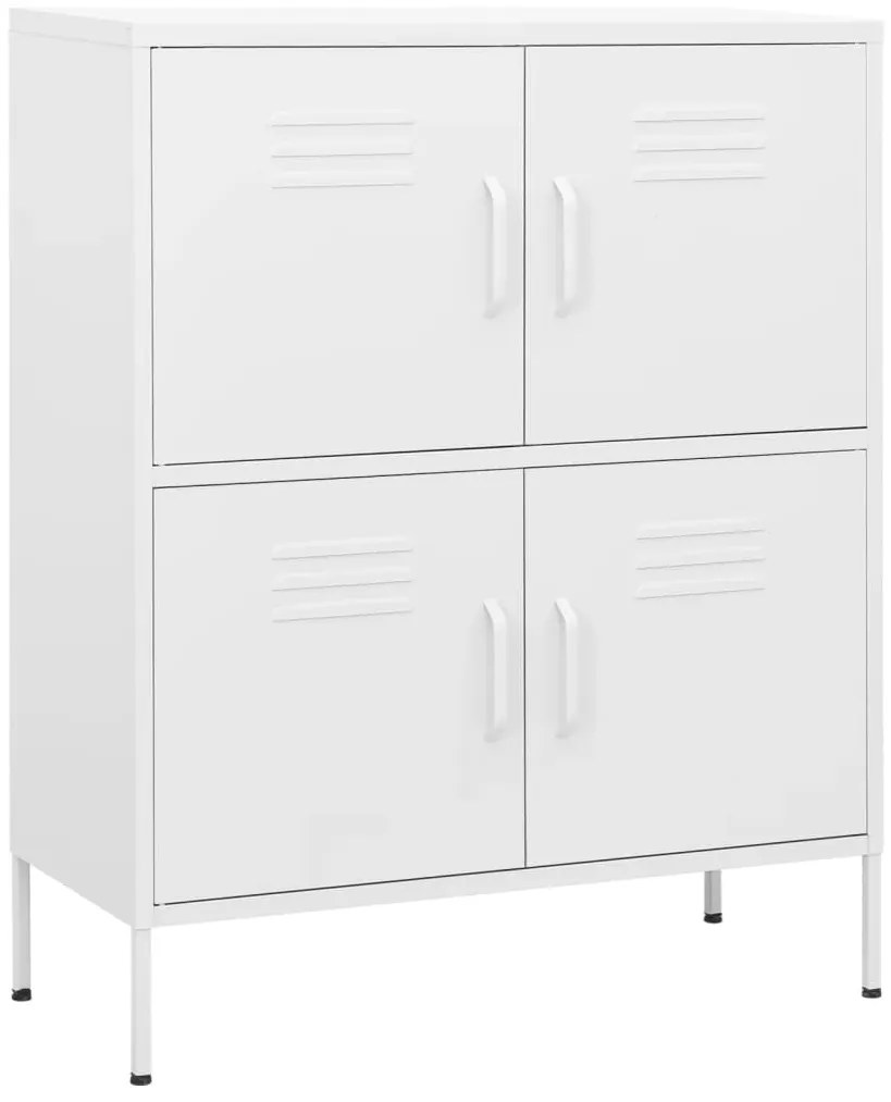 vidaXL Ντουλάπι Αποθήκευσης Λευκό 80 x 35 x 101,5 εκ. από Ατσάλι