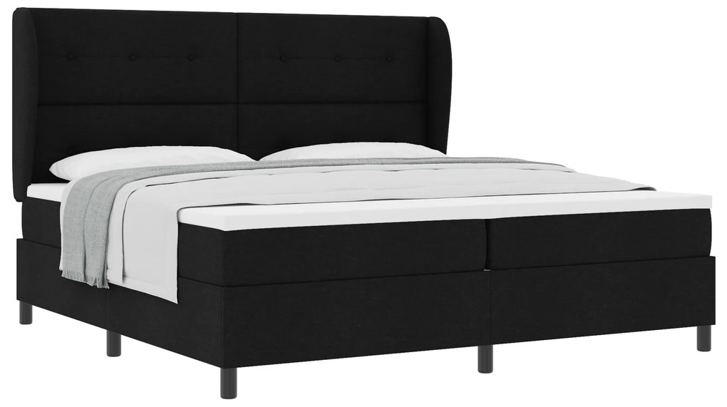 vidaXL Κρεβάτι με Στρώμα Μαύρο 200x200 cm