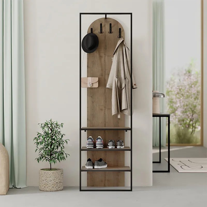 Έπιπλο εισόδου Archy Megapap χρώμα ανοιχτό καρυδί 53x31,7x180εκ.