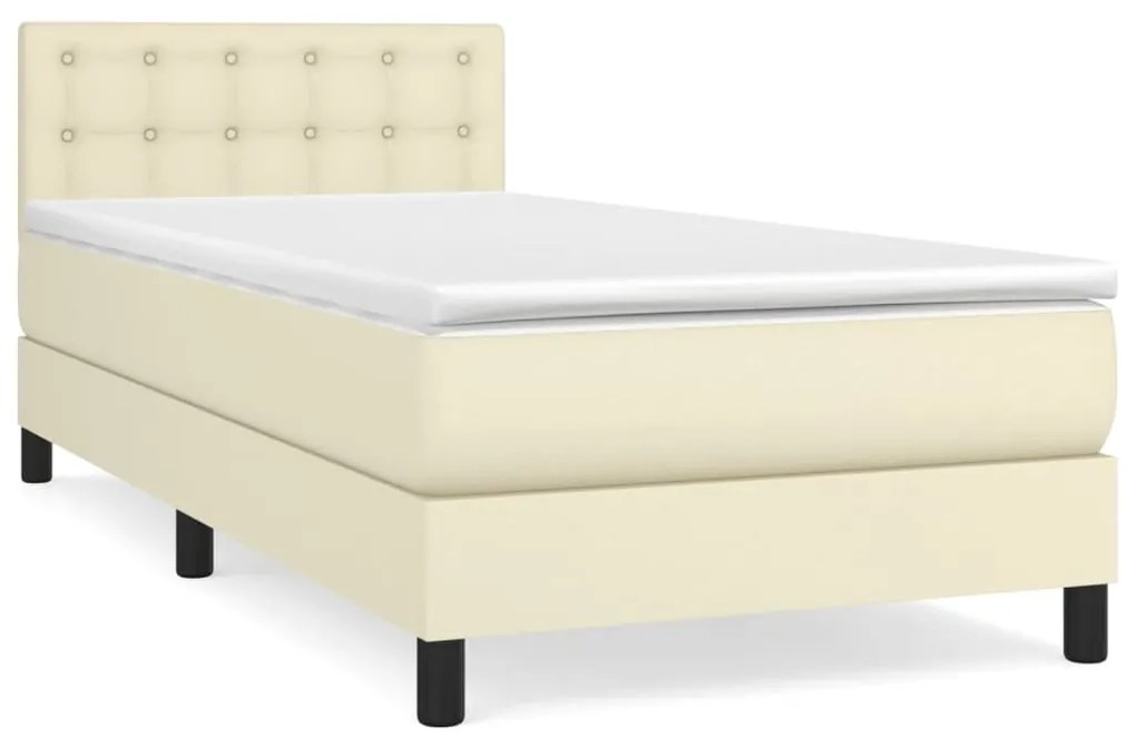 ΚΡΕΒΑΤΙ BOXSPRING ΜΕ ΣΤΡΩΜΑ ΚΡΕΜ 100X200ΕΚ. ΑΠΟ ΣΥΝΘΕΤΙΚΟ ΔΕΡΜΑ 3141109