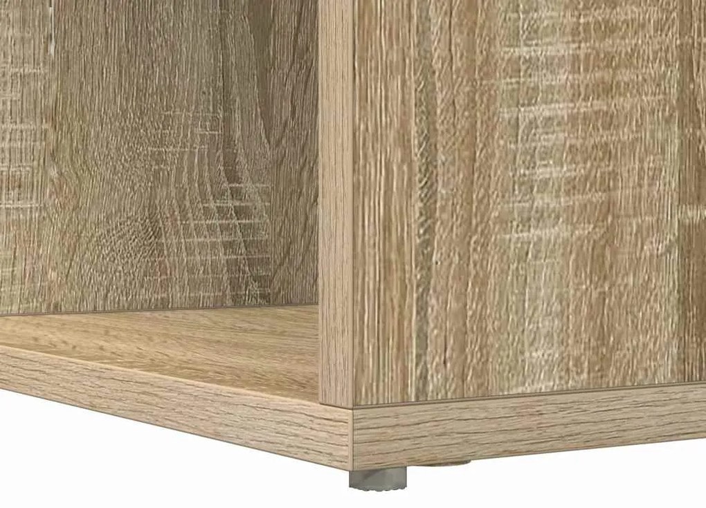 vidaXL Γωνιακό γραφείο με ράφι Sonoma Δρυς 101.5 x 149.5 x 149.5 εκ.