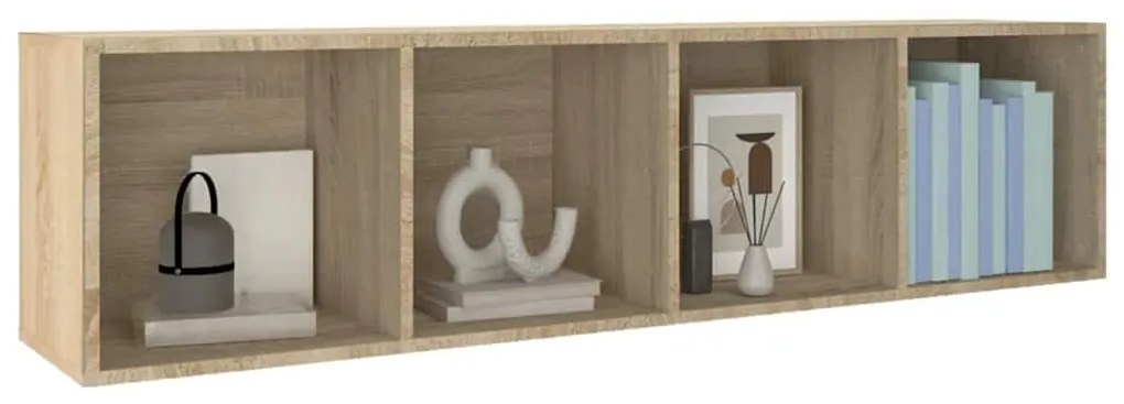 vidaXL Βιβλιοθήκη/Έπιπλο TV Sonoma Δρυς 36x30x143 εκ. από Επεξ. Ξύλο
