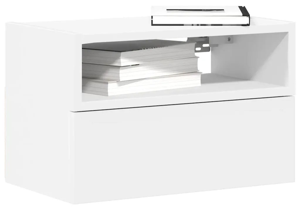 vidaXL Κομοδίνο Επιτοίχιο Λευκά 45x26x28,5 εκ.