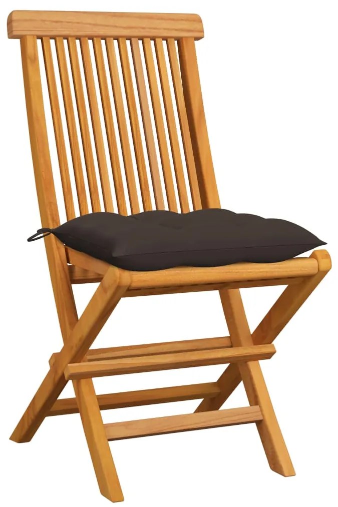 vidaXL Καρέκλες Κήπου 6 τεμ. από Μασίφ Ξύλο Teak με Taupe Μαξιλάρια
