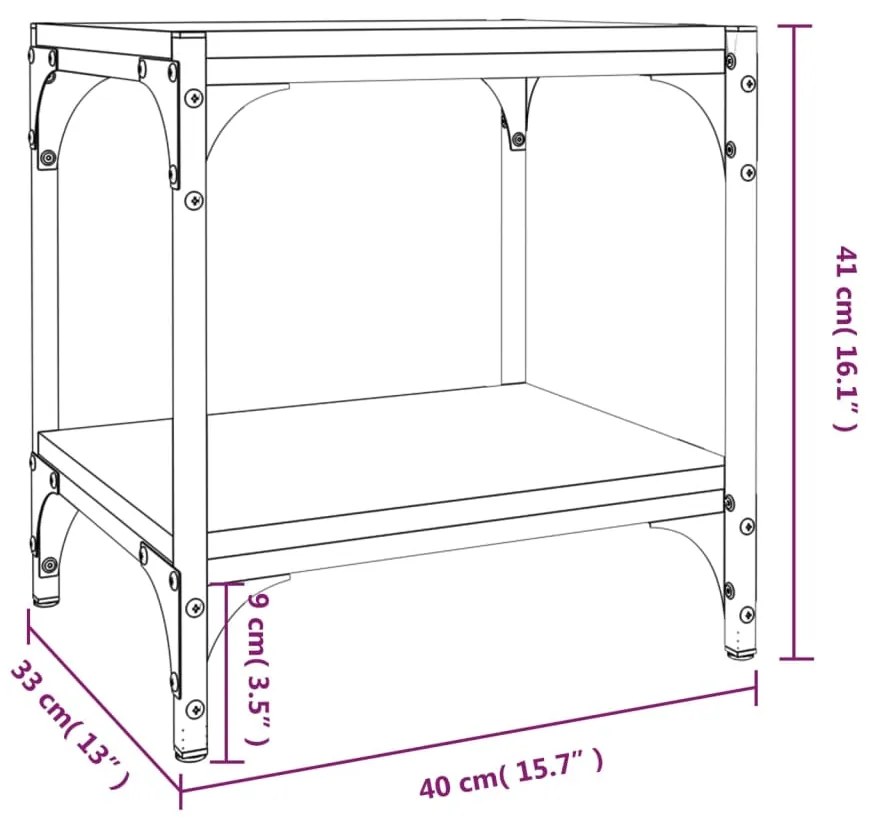 Έπιπλο Τηλεόρασης Γκρι Sonoma 40x33x41 εκ. Επεξ. Ξύλο &amp; Ατσάλι - Γκρι