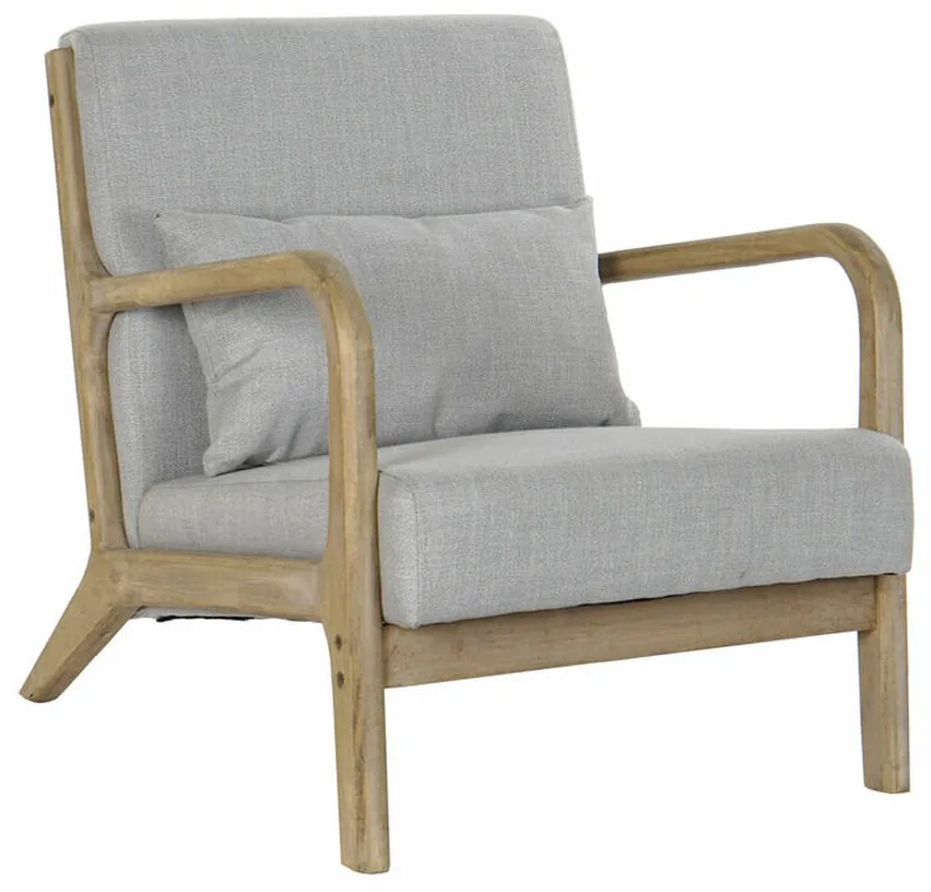 Κάθισμα DKD Home Decor Γκρι Φυσικό πολυεστέρας ξύλο καουτσούκ 65 x 83 x 74 cm 66 x 79 x 76 cm