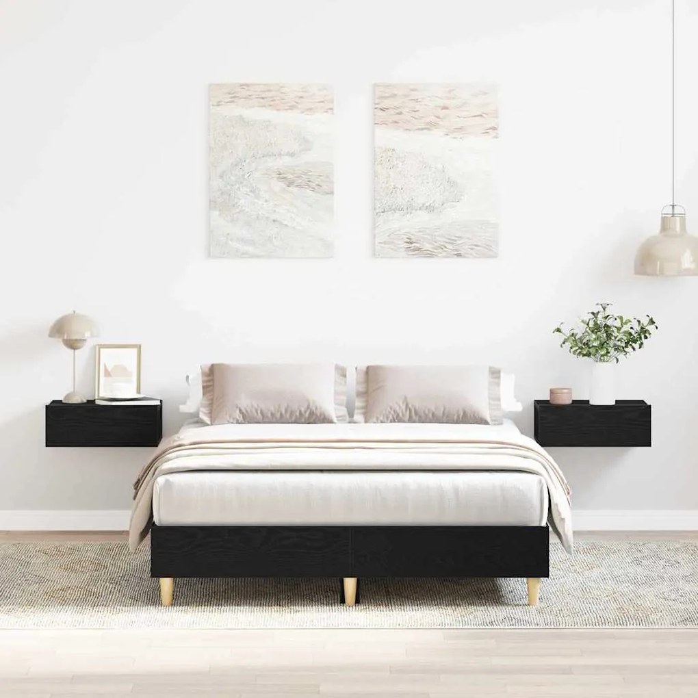 vidaXL Σκελετός Κρεβατιού Μαύρη δρυς 120 x 200 cm Επεξεργασμένο ξύλο