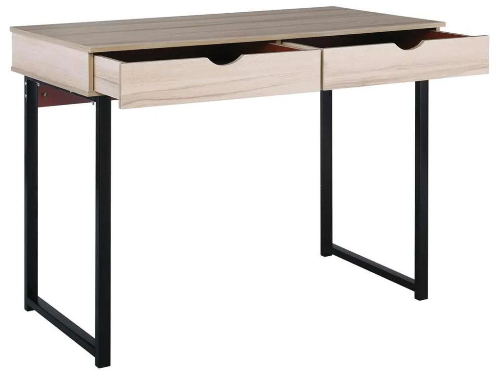 Η/Υ (2-συρτ) ΓΡΑΦΕΙΟ 100x48x75cm Μεταλ.Μαύρο/Maple