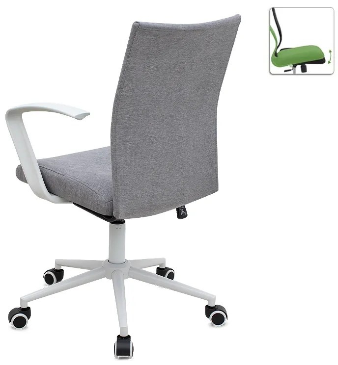 Καρέκλα γραφείου Berlin Megapap υφασμάτινη χρώμα γκρι - λευκό 64x63x89/96εκ.