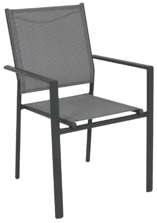 Πολυθρόνα Lanson Μεταλ.Ανθρακί/Text.Grey 55x55x86cm