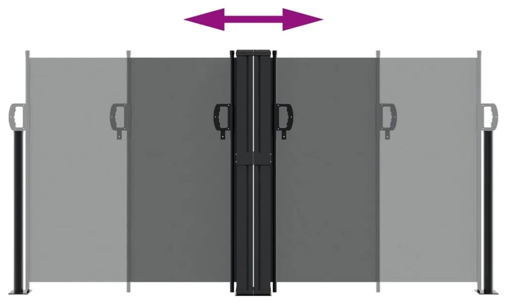 vidaXL Σκίαστρο Πλαϊνό Συρόμενο Ανθρακί 120 x 1000 εκ.