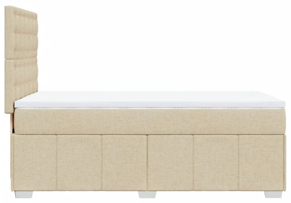 Κρεβάτι Boxspring με Στρώμα Κρεμ 80 x 200 εκ. Υφασμάτινο - Κρεμ