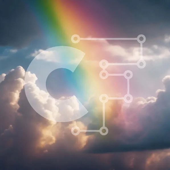 Intra Συλλεκτικό Ξύλινο Παζλ Plywood  4mm - Ζωντανό ουράνιο τόξο στον ουρανό με σύννεφα Σε Ξύλινο Κουτί - Διαστάσεις: 10x10 cm – 25 κομμάτια