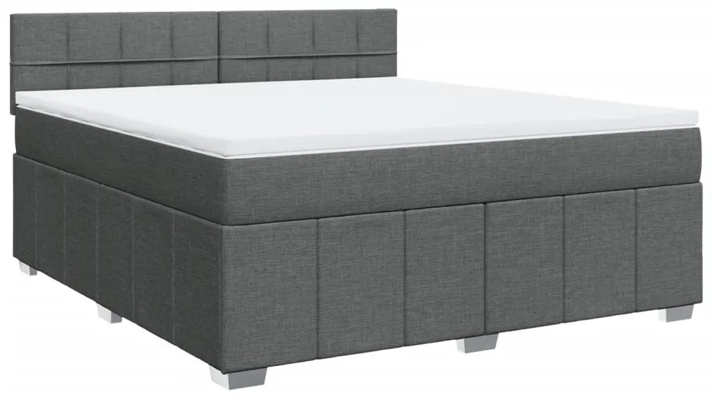 ΚΡΕΒΑΤΙ BOXSPRING ΜΕ ΣΤΡΩΜΑ ΣΚΟΥΡΟ ΓΚΡΙ 180X200 ΕΚ ΥΦΑΣΜΑΤΙΝ 3289448