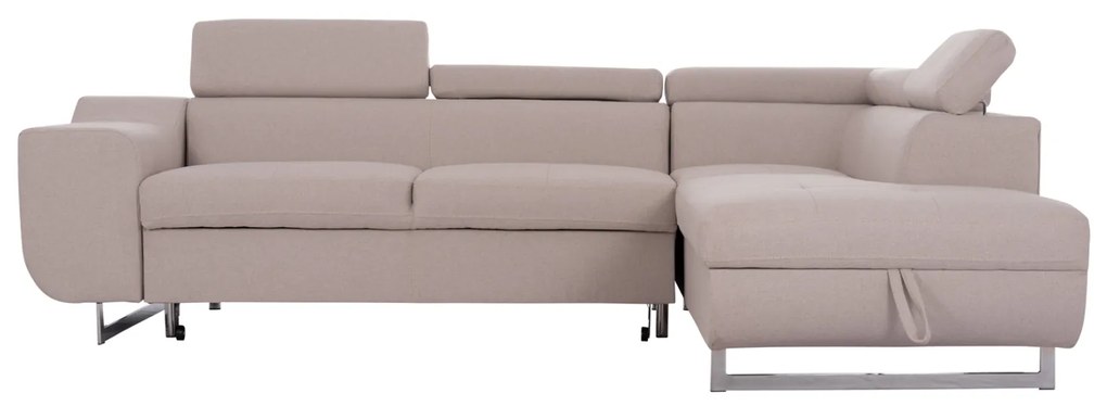 ΓΩΝΙΑΚΟΣ ΚΑΝΑΠΕΣ-ΚΡΕΒΑΤΙ ΜΕ ΑΠΟΘ.ΧΩΡΟ ENCORE HM3301.03R ΜΠΕΖ ΥΦΑΣΜΑ 285x205x90Υεκ.