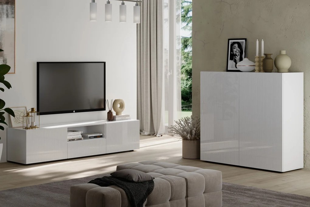 Έπιπλο Τηλεόρασης Ανθρακί Οξειδωμένο 121x43x57