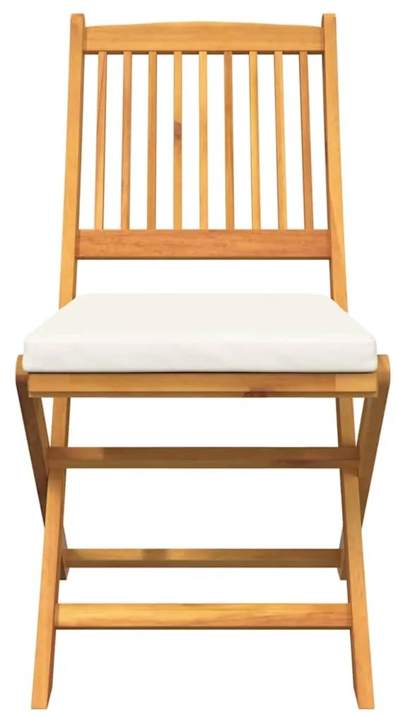vidaXL Πτυσσόμενη Καρέκλα με μαξιλάρι 4 pcs Λευκό 49 x 57.5 x 92εκ
