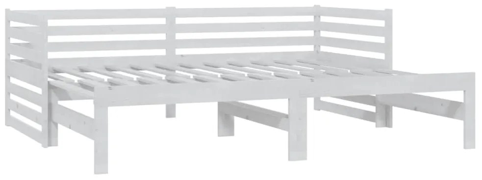 vidaXL Καναπές Κρεβάτι Συρόμενος Λευκός 2x(90x200) εκ. Ξύλο Πεύκου