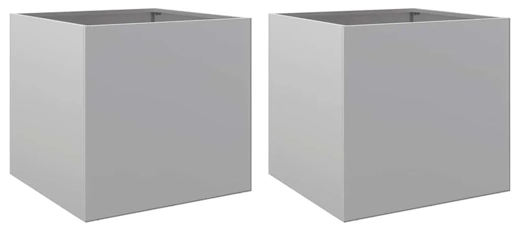 vidaXL Ζαρντινιέρες 2 τεμ. Ασημί 42 x 40 x 39 εκ. Γαλβανισμένο Χάλυβα