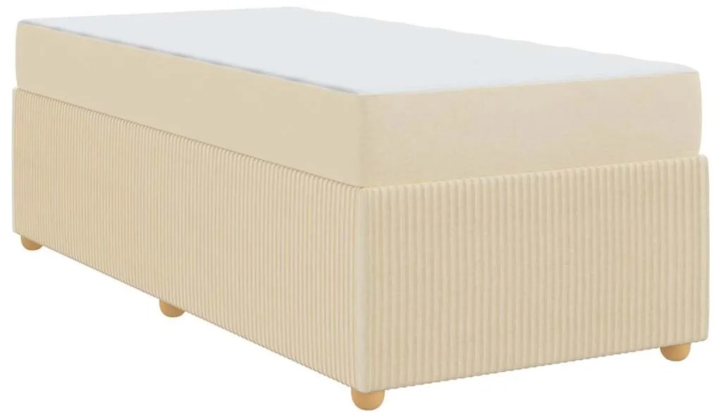 vidaXL Σκελετός Κρεβατιού με στρώμα Κρεμ 80 x 200 cm ύφασμα