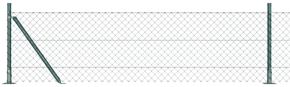 Φράχτης από αλυσίδα με στήλες Πράσινο 0.6 x 10 μ Ατσάλι