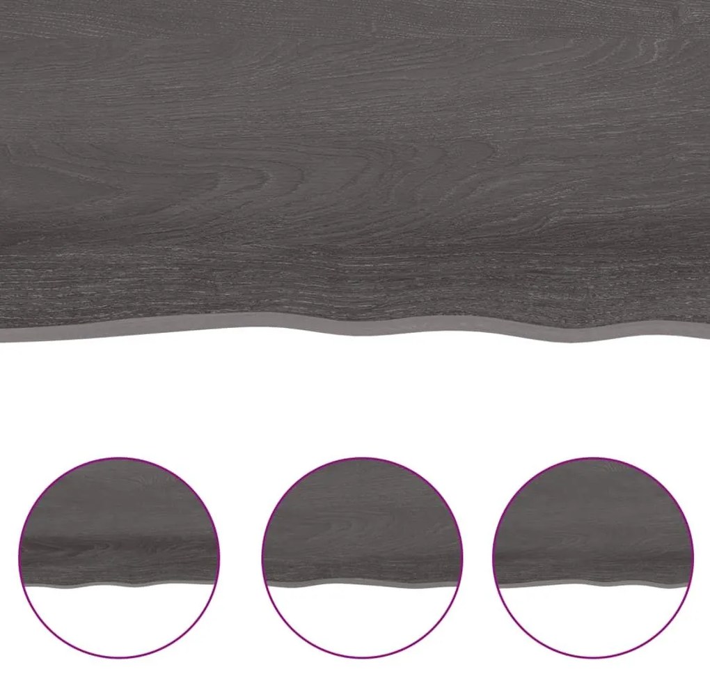 Πάγκος Μπάνιου Σκούρο Καφέ 180x30x(2-6) εκ. Επεξεργ. Μασίφ Ξύλο - Γκρι