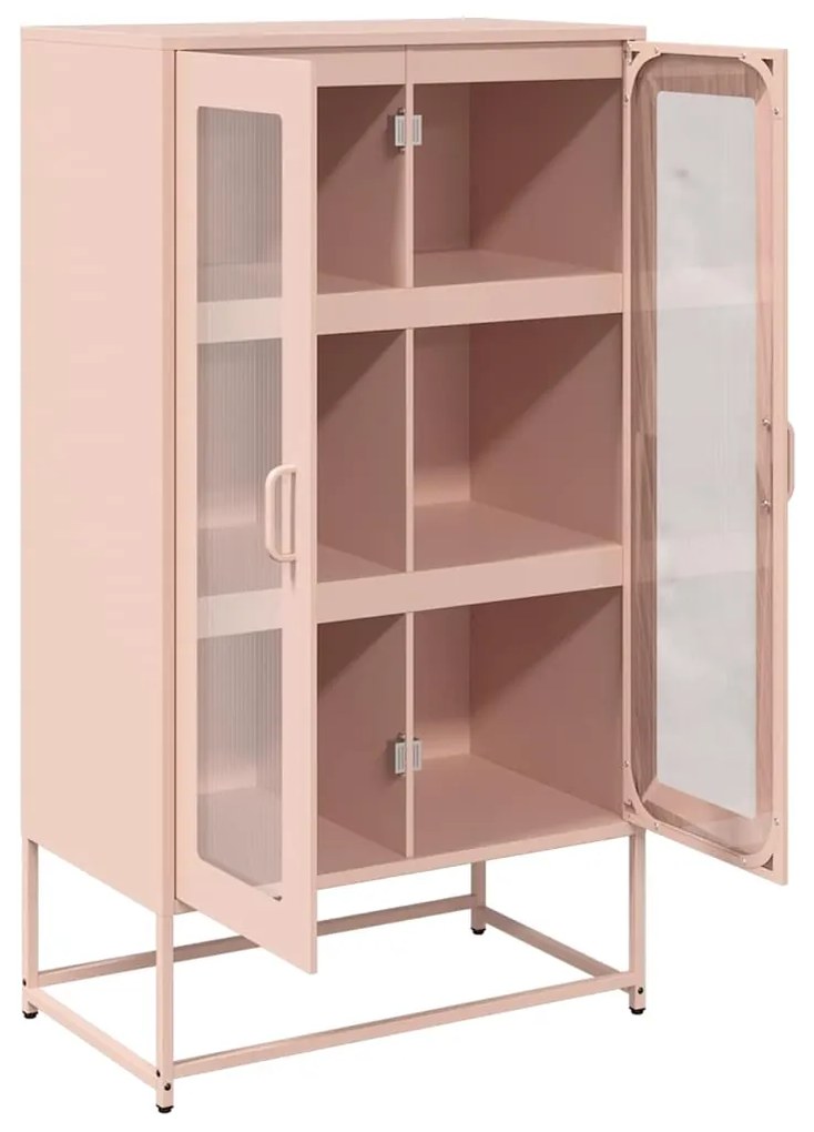 vidaXL Highboard Ροζ 68x39x123 cm Ατσάλι