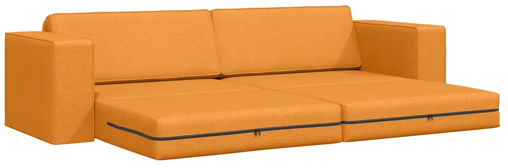 vidaXL Καναπές Κρεβάτι 2-σε-1 Σκούρα Κίτρινη 245x150x60.5 cm Ύφασμα