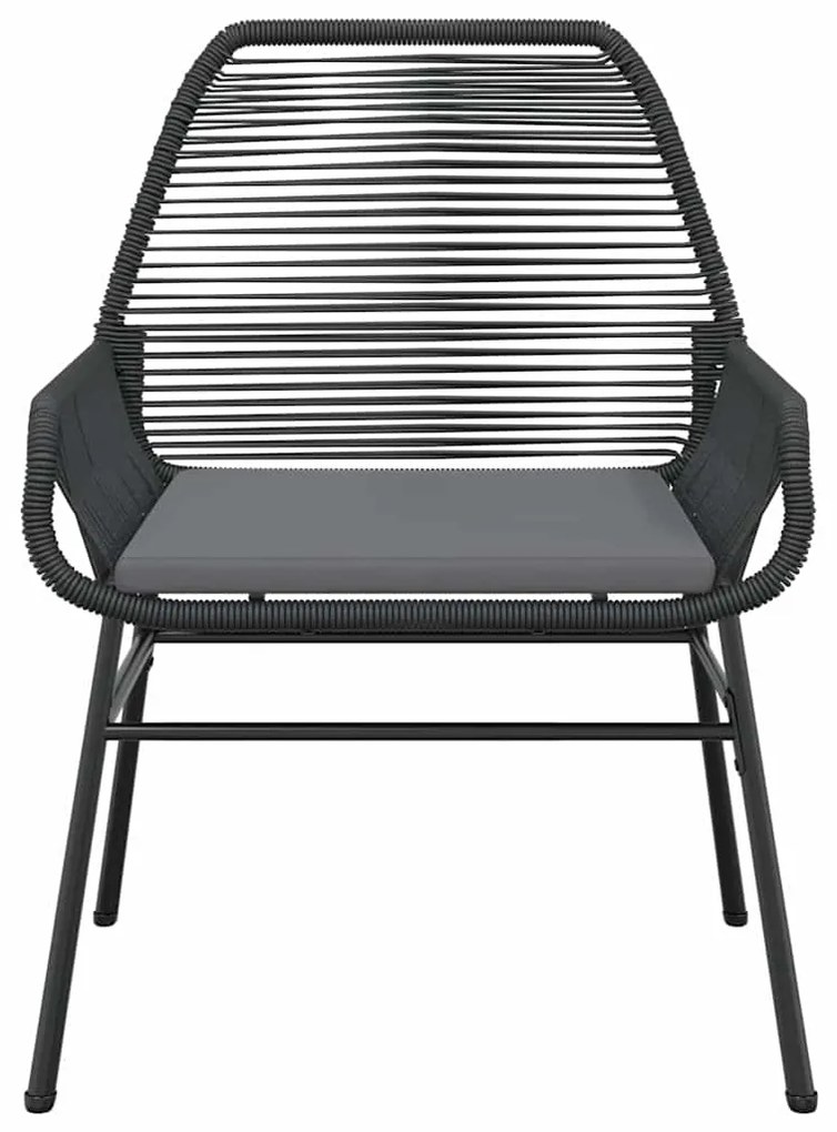 vidaXL Σετ Τραπεζαρίας Κήπου 7Τεμ. Μαύρο Συνθ.Ρατάν/Γυαλί με Μαξιλάρια