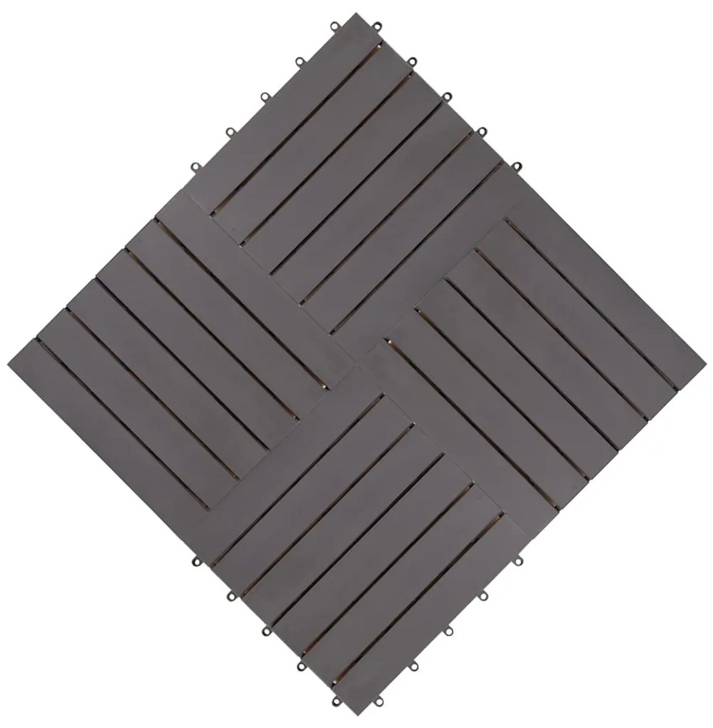 vidaXL Πλακάκια Deck 10 τεμ. Γκρι Πατίνα 30x30 εκ. Μασίφ Ξύλο Ακακίας