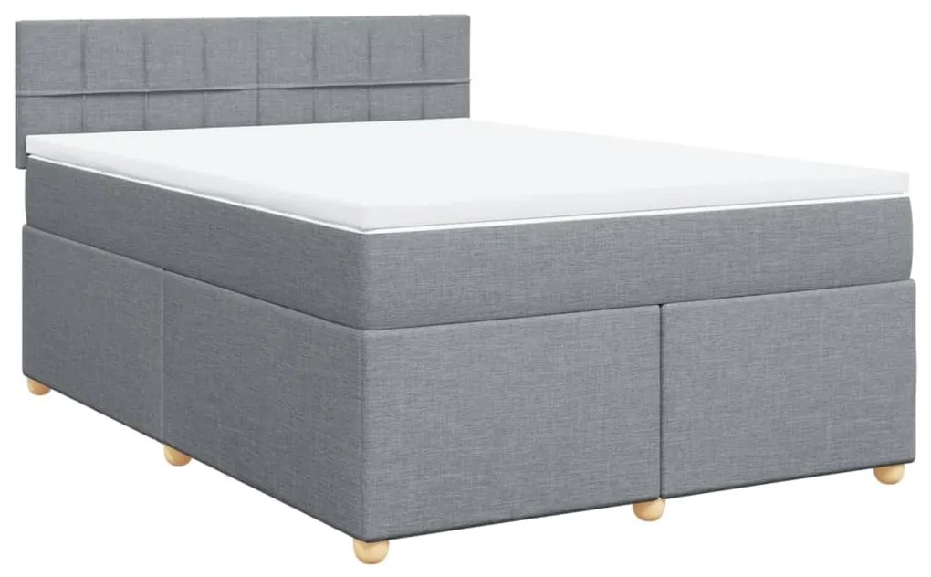 ΚΡΕΒΑΤΙ BOXSPRING ΜΕ ΣΤΡΩΜΑ ΑΝΟΙΧΤΟ ΓΚΡΙ 140X200 ΕΚ. ΥΦΑΣΜΑΤΙΝΟ 3289003