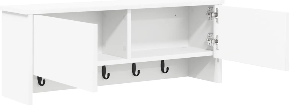 vidaXL Τοίχου Κρεμάστρα Λευκό 80 x 20 x 30 cm Επεξεργασμένο ξύλο