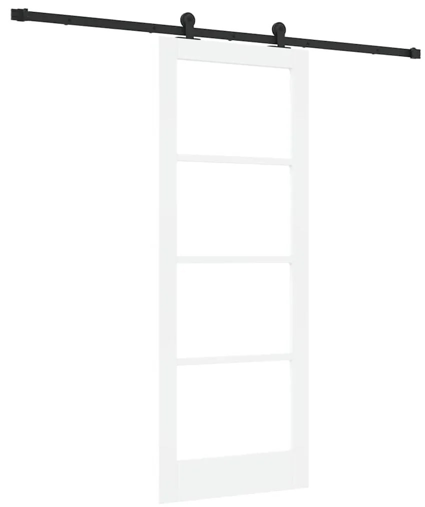 vidaXL Συρόμενη Πόρτα Χειροκίνητος Λευκό 78 x 202 εκ. Ξύλο και μέταλλο