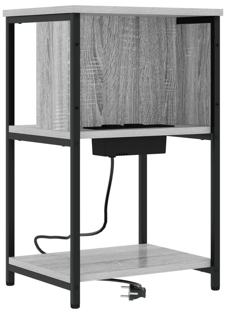 vidaXL Κομοδίνο Γκρι sonoma 38 x 31 x 61 εκ Επεξεργασμένο ξύλο