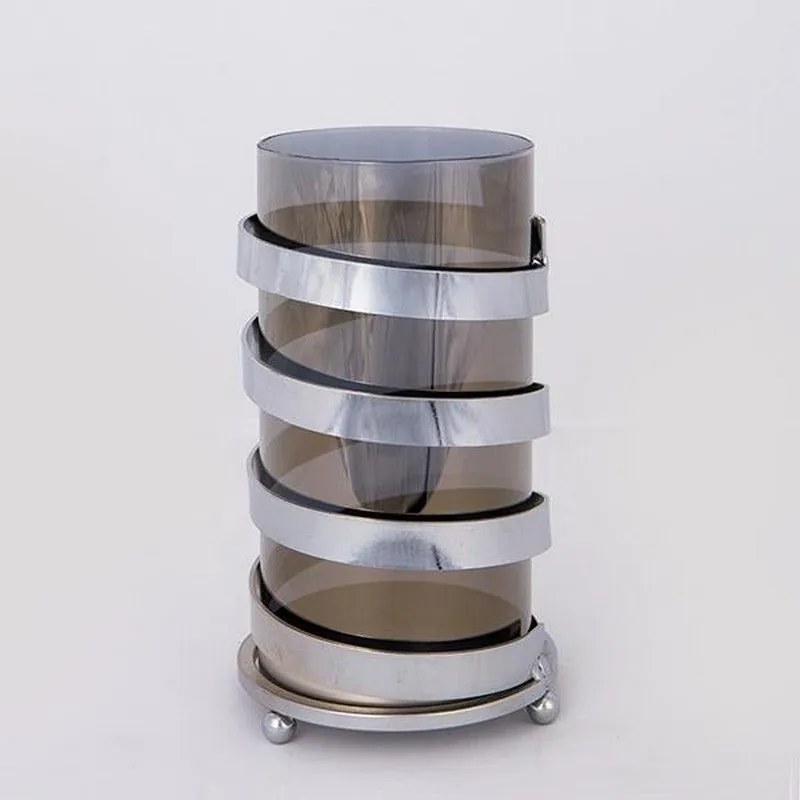 Κηροπήγιο Ρεσώ Μεταλλικό Με Γυαλί 752-24048 11x21.5cm Grey-Chrome Estheti Home Μέταλλο,Γυαλί