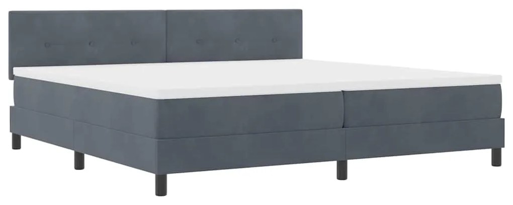 vidaXL Κρεβάτι με ελατήρια Σκούρο γκρι 200 x 200 cm Βελούδο