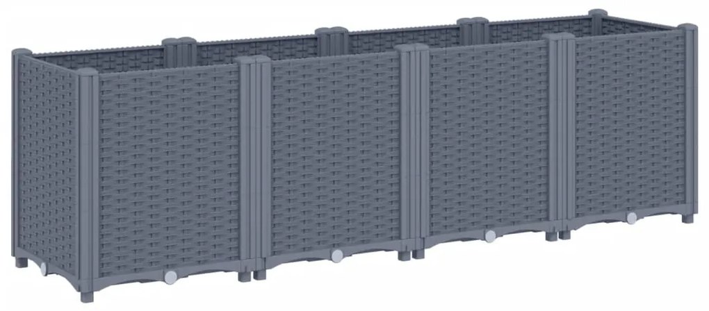 vidaXL Ζαρντινιέρα Κήπου Μπλε Γκρι 160x40x53 εκ. Πολυπροπυλένιο