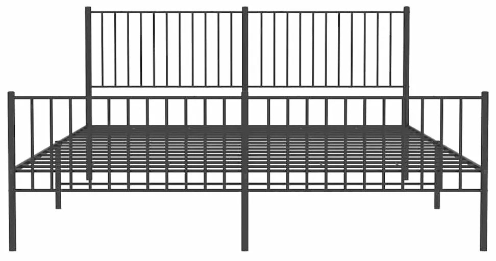 vidaXL Πλαίσιο Κρεβατιού με Κεφαλάρι&Ποδαρικό Μαύρο 183x213εκ. Μέταλλο