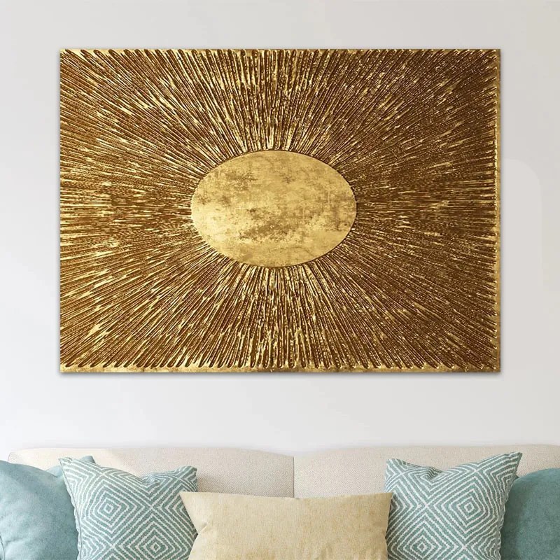 Πίνακας σε καμβά "Golden Sun" Megapap ψηφιακής εκτύπωσης 100x70x3εκ.