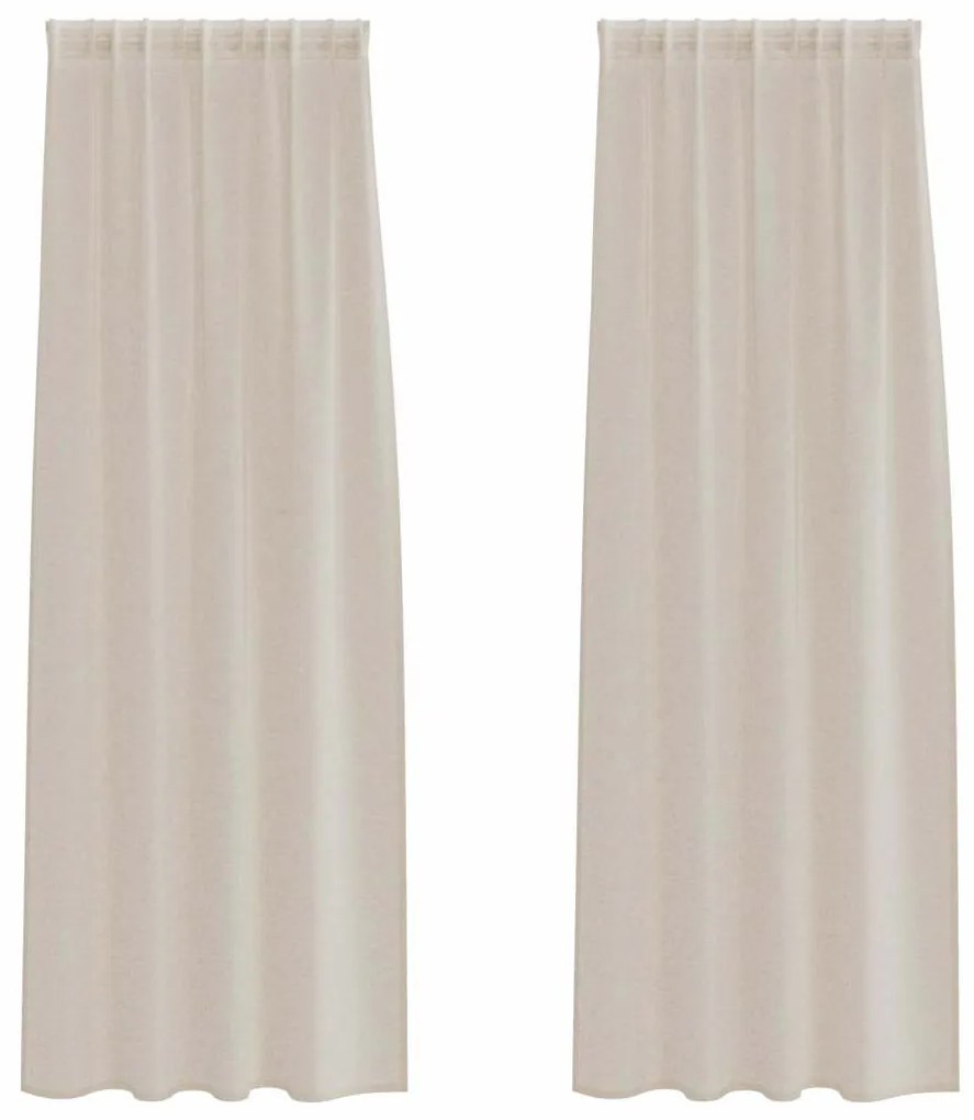 vidaXL Κουρτίνες με κουρτίνες 2 pcs Άμμος 140x175cm Πολυεστέρας