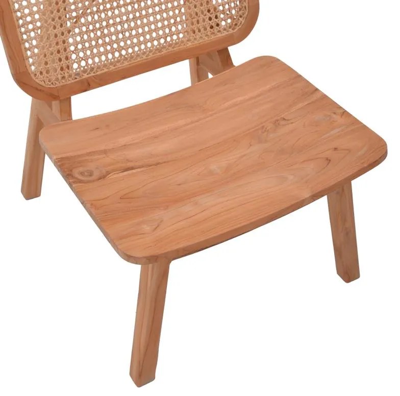 Καρέκλα Viborg φυσικό teak ξύλο-φυσικό rattan 60x75x87εκ