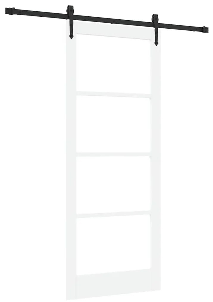 vidaXL Ολισθητή Πόρτα Λευκό 86 x 211 cm Ξύλο και μέταλλο