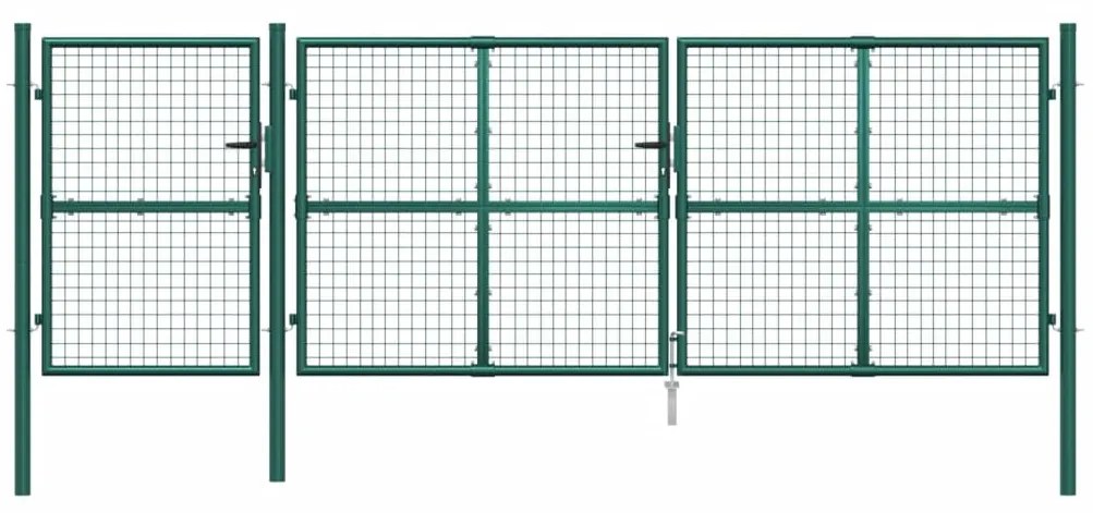 vidaXL Πόρτα Περίφραξης με Πλέγμα Πράσινη 400 x 175 εκ. Γαλβαν. Ατσάλι