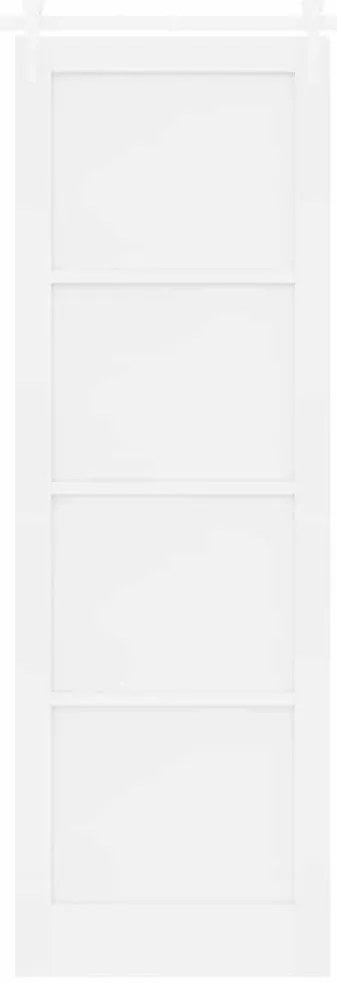 vidaXL Συρόμενη Πόρτα Λευκό 78 x 232 cm Μασίφ ξύλο πεύκου και χάλυβας