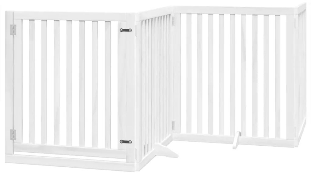 vidaXL Διαχωριστικό Σκύλων/Πόρτα Πτυσσόμενο 4 Πάνελ 320εκ. Ξύλο Λεύκας