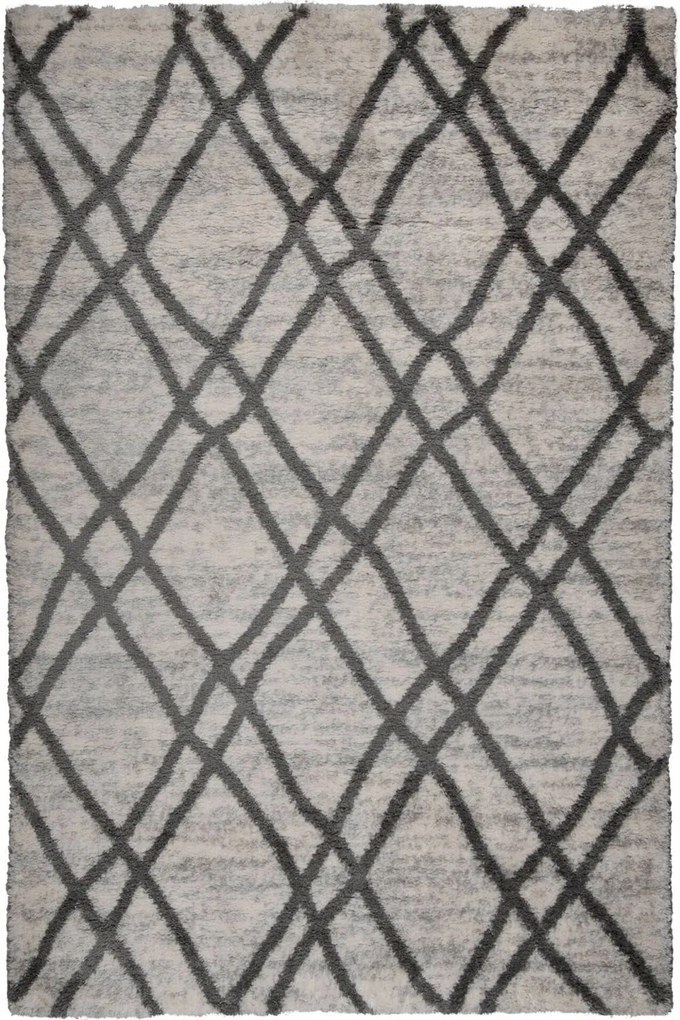Χαλί Fluffy 369B White-Grey Βιοκαρπέτ 133X190cm