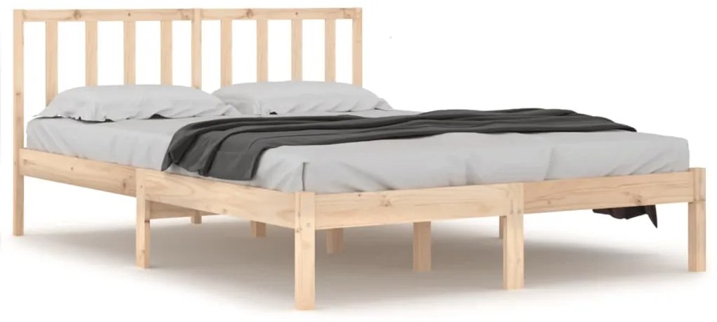 vidaXL Πλαίσιο Κρεβατιού 120 x 190 εκ. Μασίφ Πεύκο Small Double