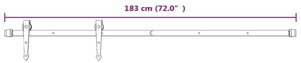 Συρόμενη Μεσόπορτα με Μηχανισμό 85 x 210 εκ. Μασίφ Ξύλο Πεύκου - Καφέ